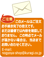 ご注文お手続きが完了した確認です。まだ、店舗側では内容を確認していません。