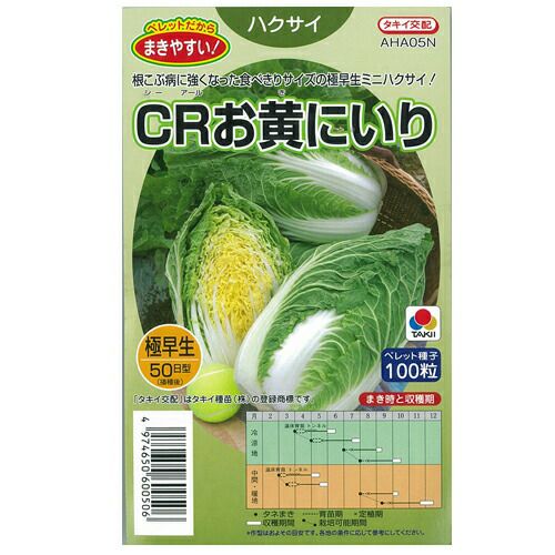 白菜 種 【CRお黄にいり】 ペレット100粒 （ 種 野菜 野菜種子 野菜