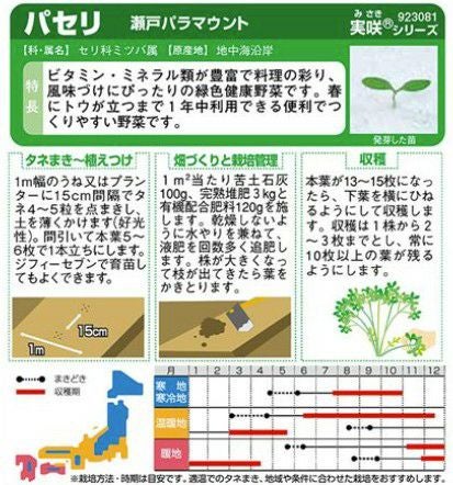 パセリ 種 【 瀬戸パラマウント 】 実咲小袋 ( パセリの種 ) | 農業屋.com