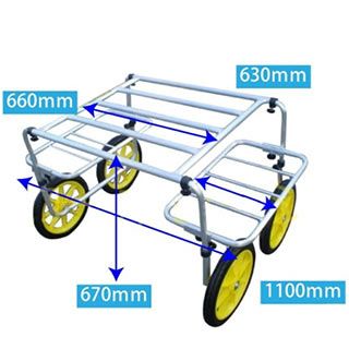 アルミ製いちご収穫台車（万能収穫車）　1100×630ｍ／ｍ（フレームサイズ）